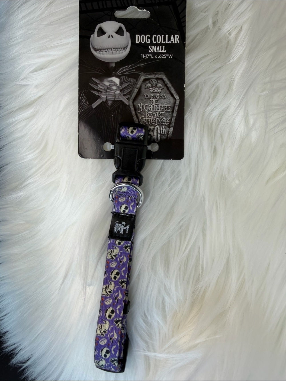 Disney The Nightmare Before Christmas Purple Jack Skellington Dog Collar Small